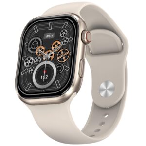 Fire-Boltt Brillia Smart Watch 2.02” AMOLED Display, Bluetooth Calling, SpO2, Heart Rate Monitor, 120+ Sports Modes, Fitness Tracker, Voice Assistant, Smart Watch for Man & Women– Champagne